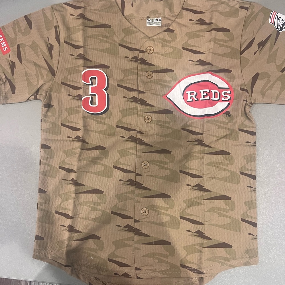 Kids Camo Cincinnati Reds Jersey - Griffey #3